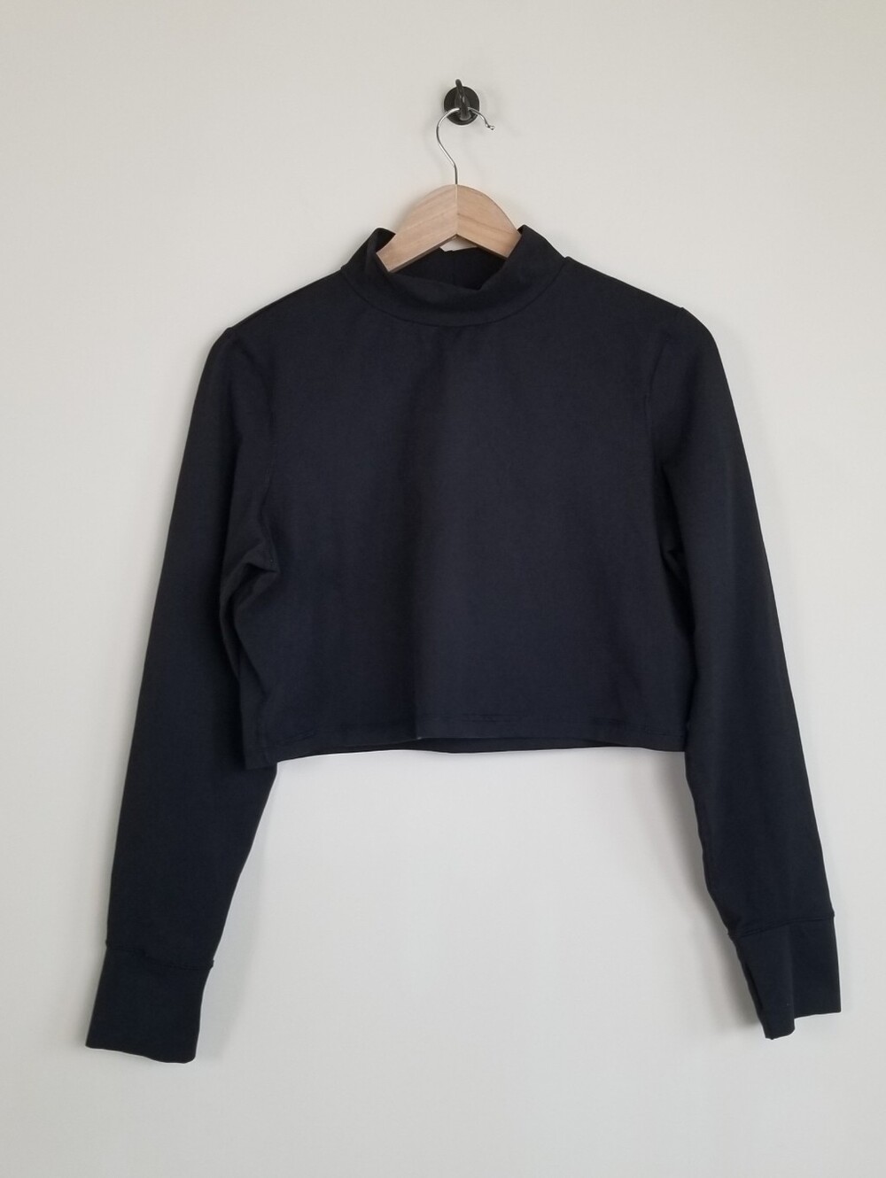 Aerie Offline Cropped Mock Neck Long Sleeve Top Large